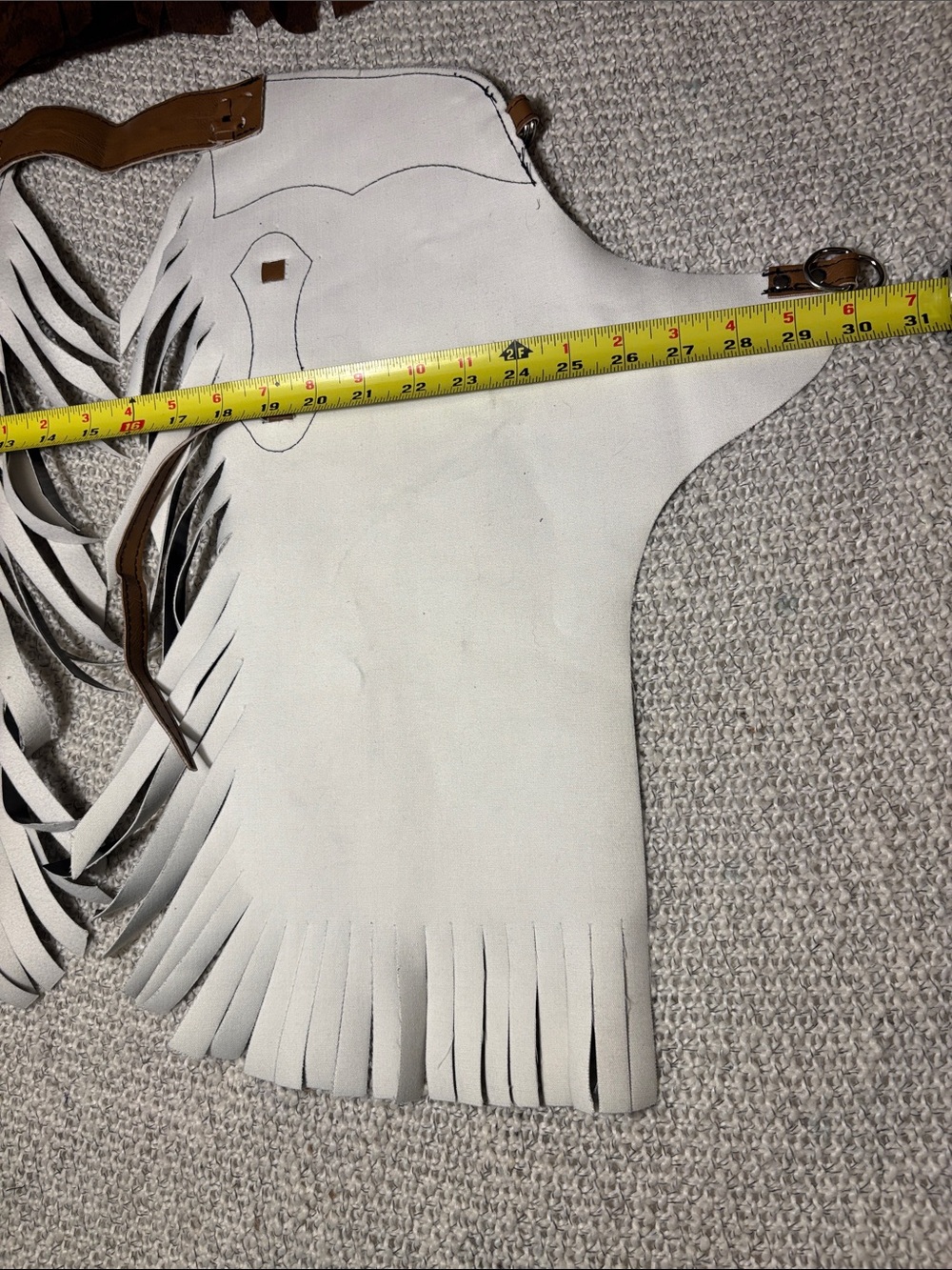 Kids Black & Tan Chaps and Brown Western Fringe Vest Costume Set - Picture 4 of 11